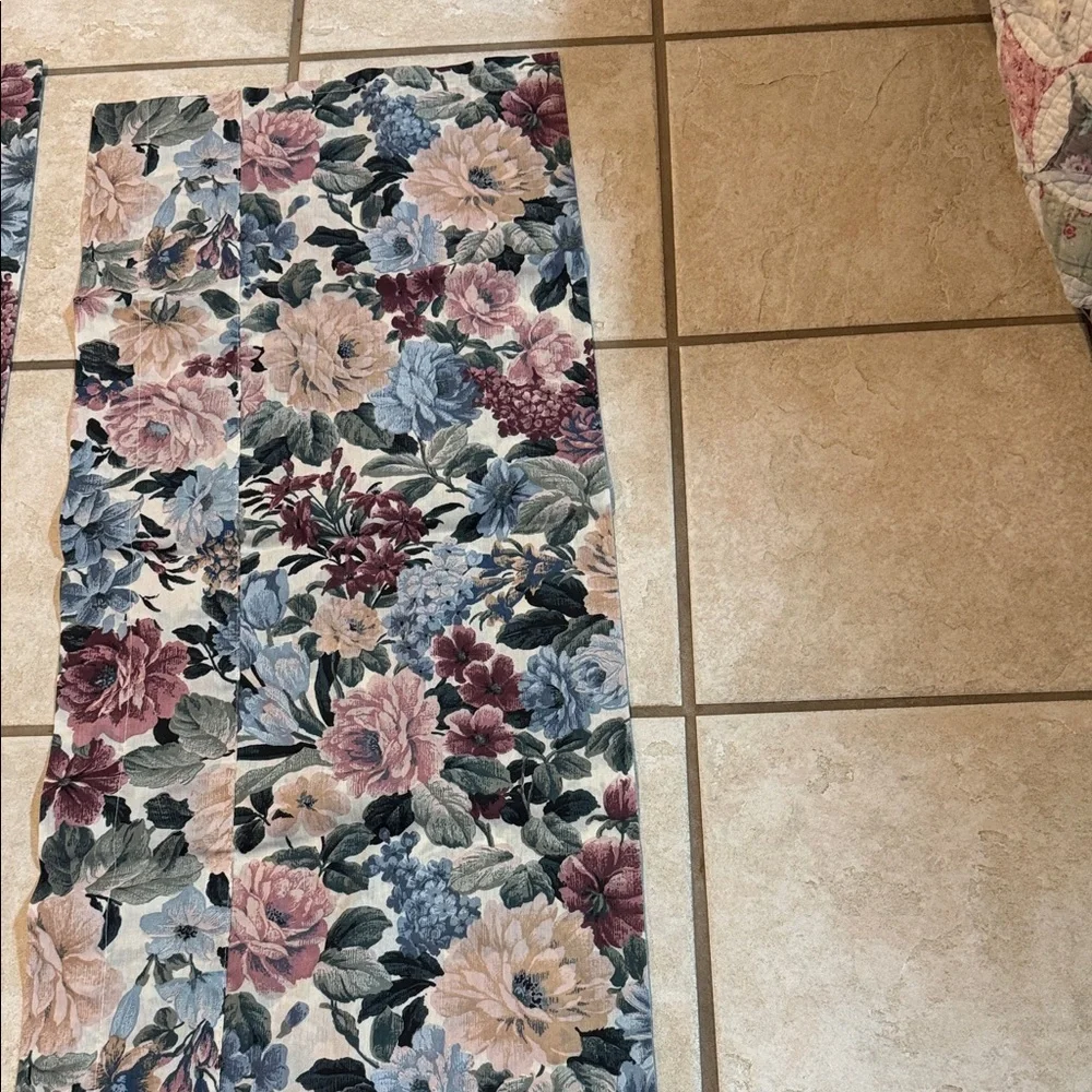 Curtains Valances Pair Floral Valances Curtains Pink Blue Vintage Colors